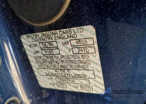 2000 Jaguar S-Type from USA, damaged, VIN SAJDA01C6YFL26659